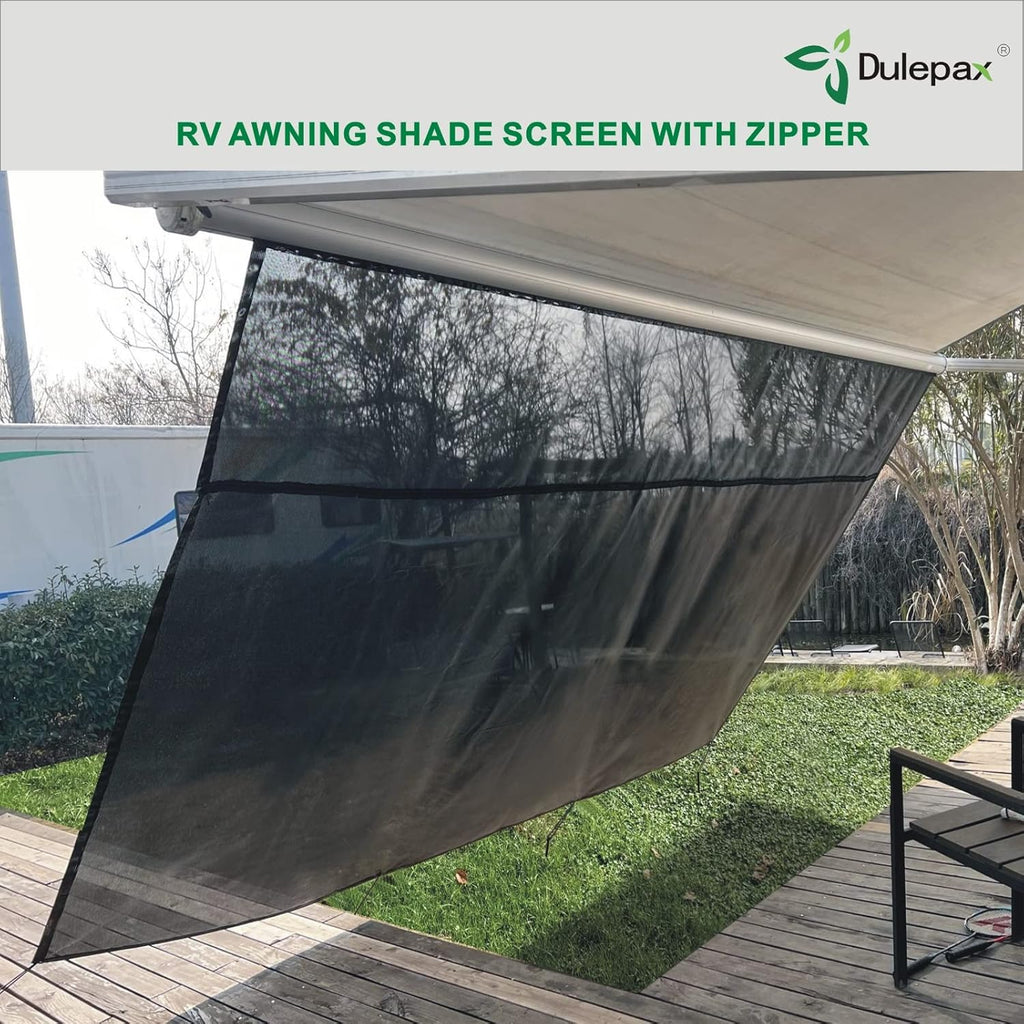 RV Awning Shade Screen with Zipper 8'X13'3'' D7154