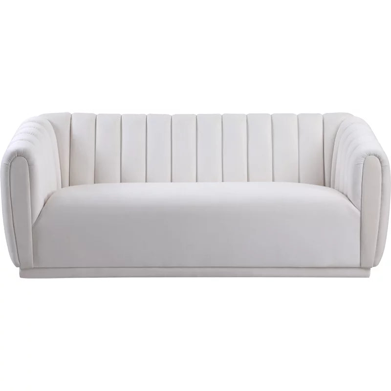 Cream Velvet Wood Sofa M45875