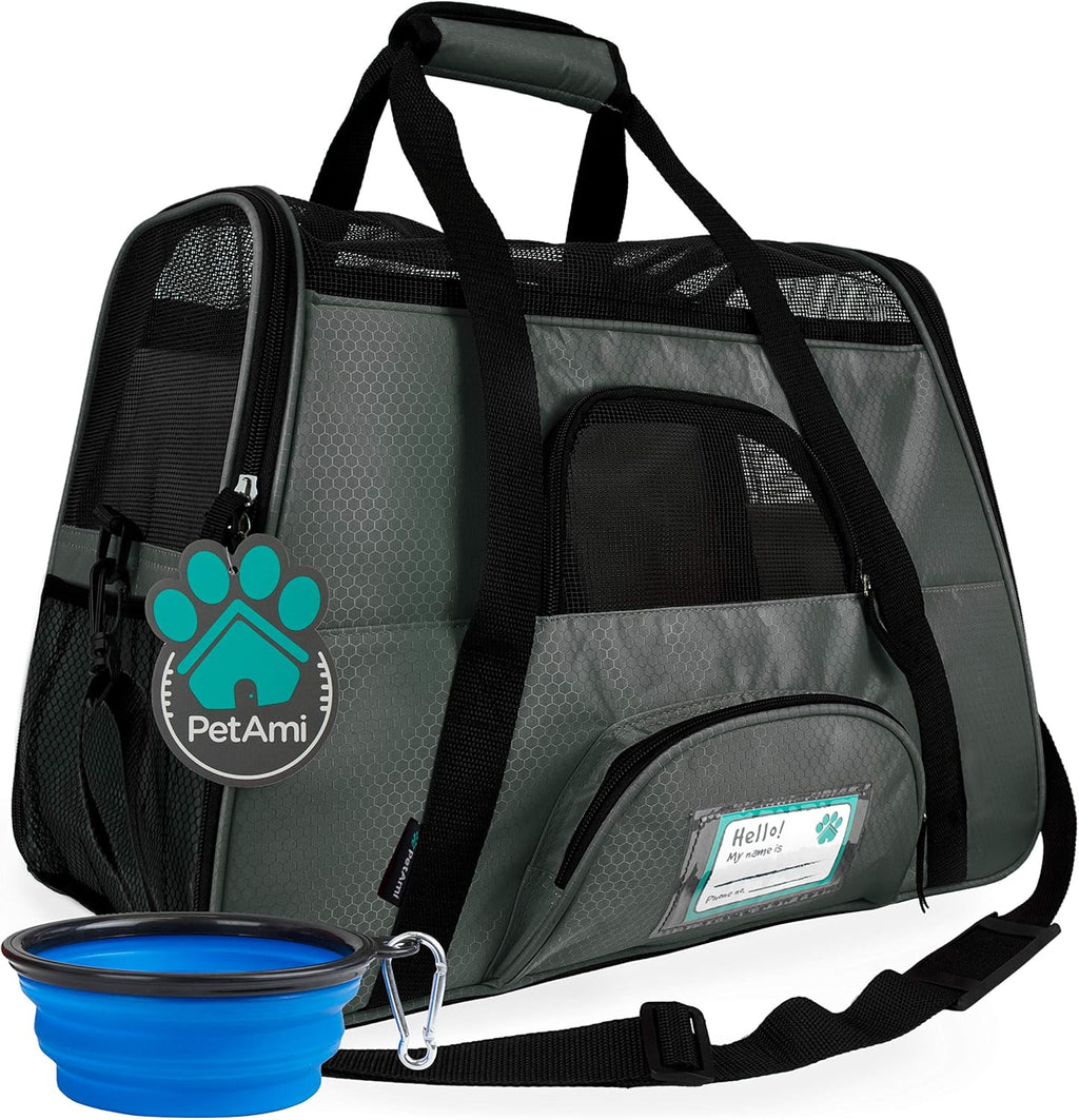 Soft-Sided Pet Travel Carrier, Small, Grey, Pack of 2 B439