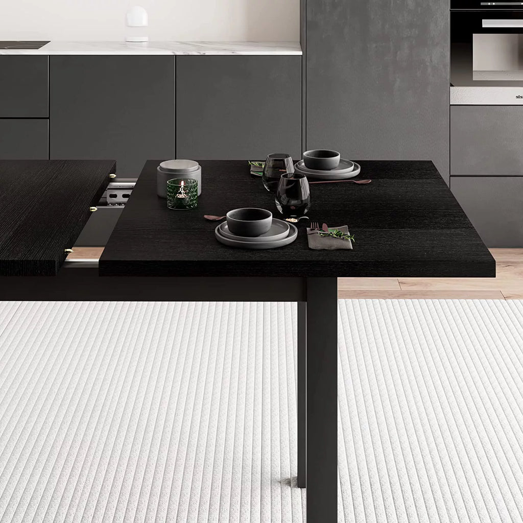 Space Saving Extendable Dining Table Set with Benches A54812