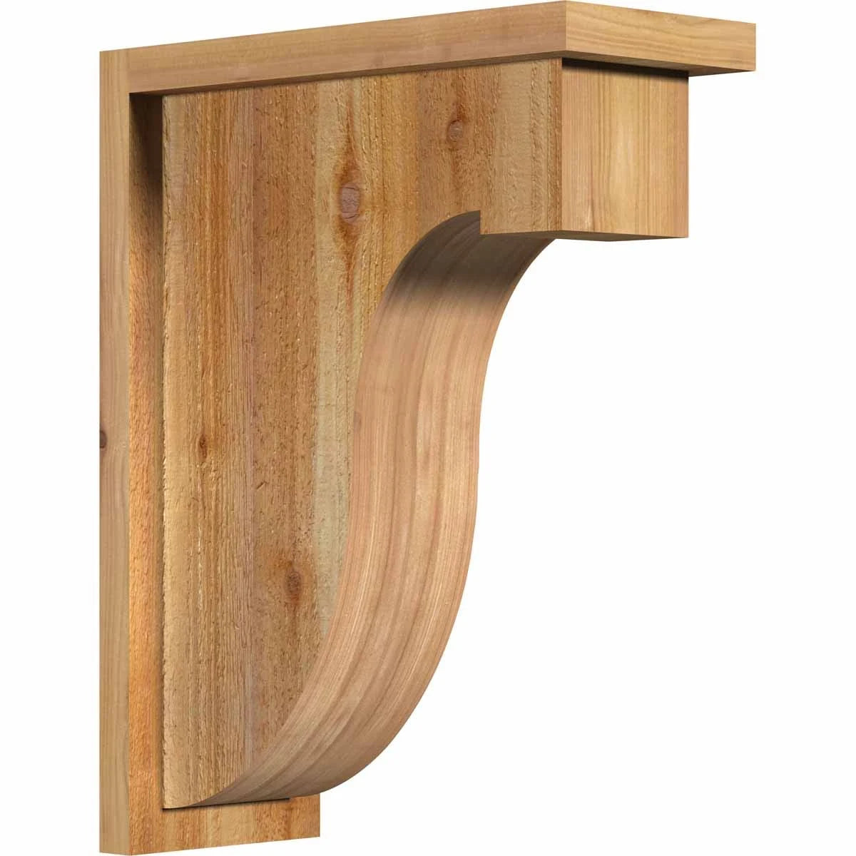 Rough Sawn Corbel with Backplate, Western Red Cedar Q6336