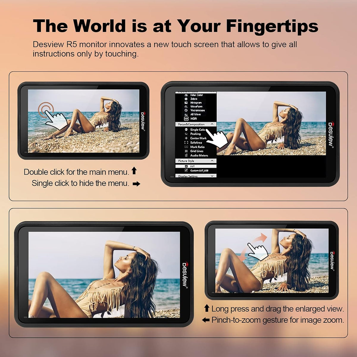 5.5 inch Touch Screen Camera Monitor with HDR E789