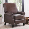 Brown Leather Pushback Recliner E464