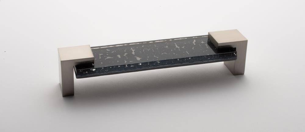 Slate Gray/Satin Nickel Rectangular Drawer Pulls I17648