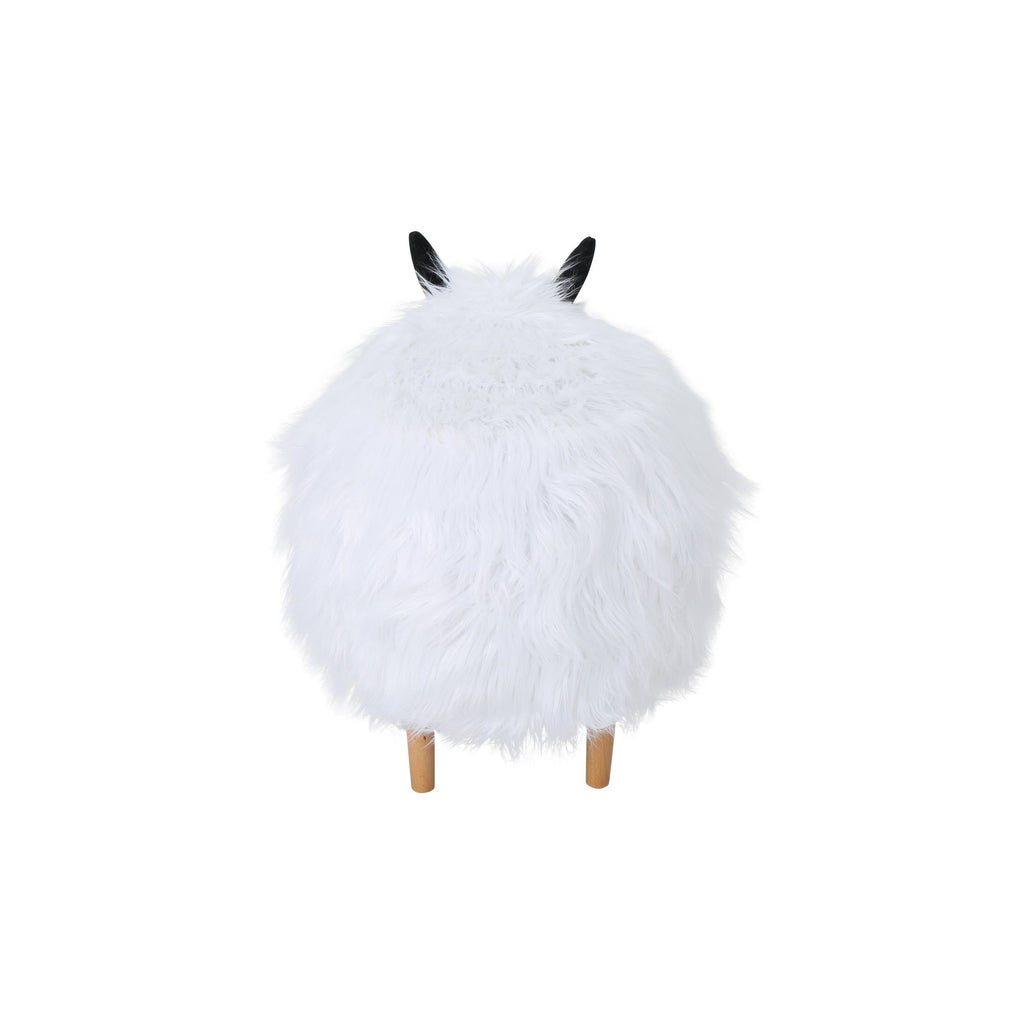 Black Furry Yak Ottoman Y687848