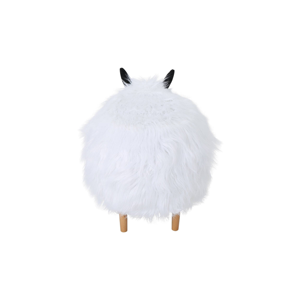 Black Furry Yak Ottoman Y687848