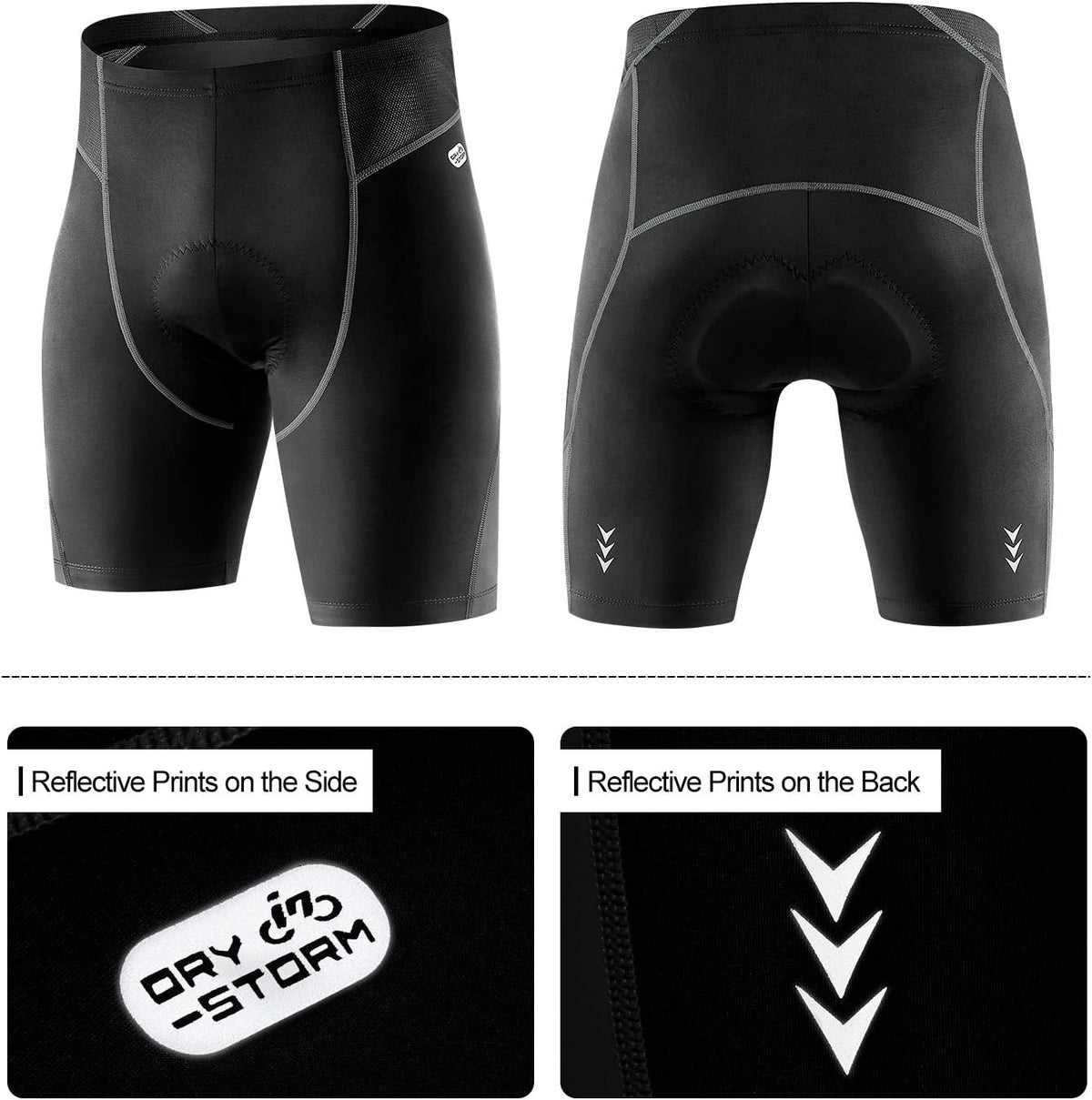 Grey 3D Padded Cycling Shorts I6638