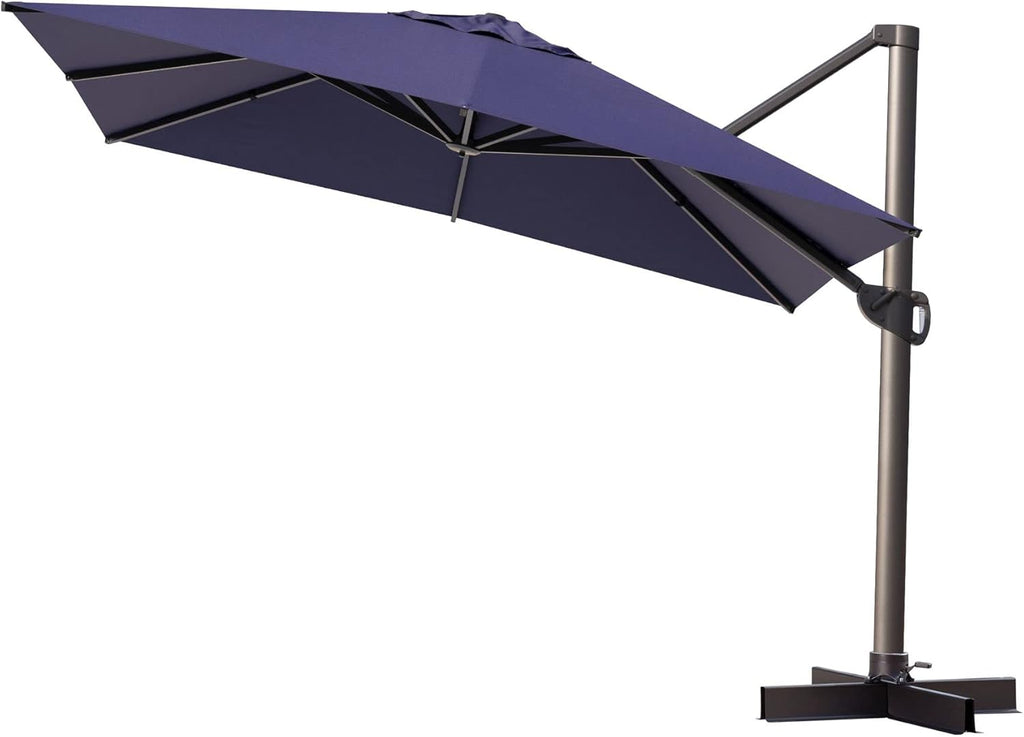 Grey Offset Cantilever Patio Umbrella with Aluminum Pole R16027
