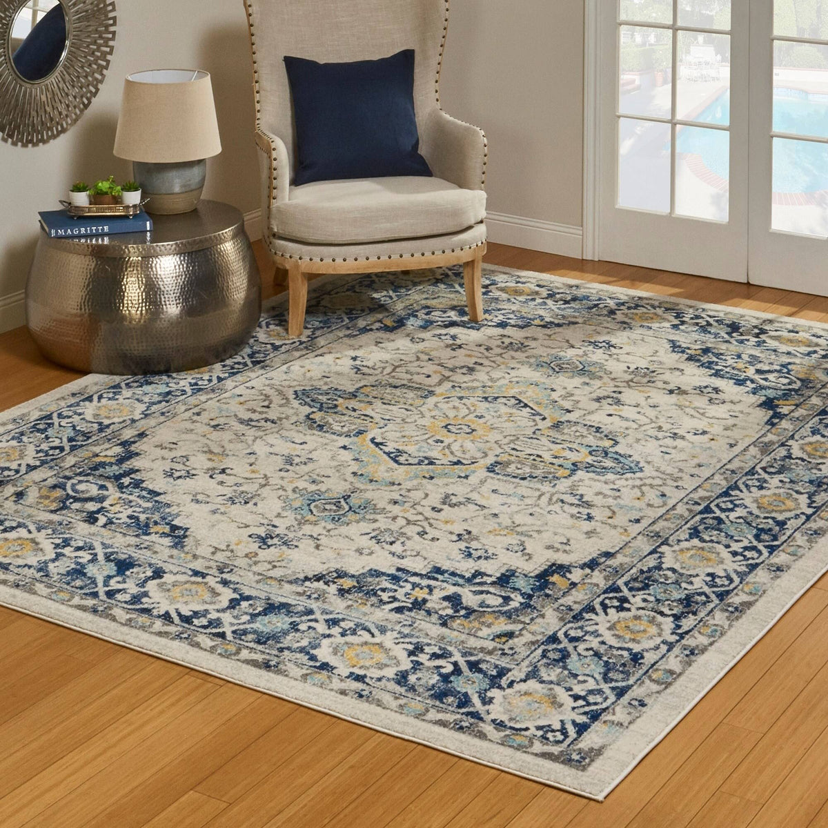Navy 5 x 7 ft Indoor Area Rug F916