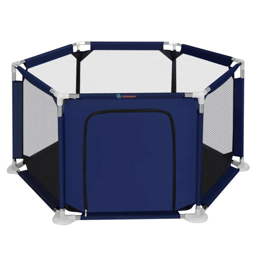 Baby Playpen 6 Panels Blue H193816