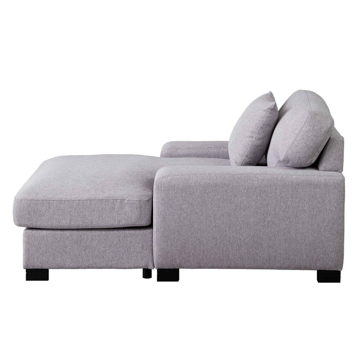 Gray Velvet Oversized Chaise Lounger Sleeper Sofa T207662