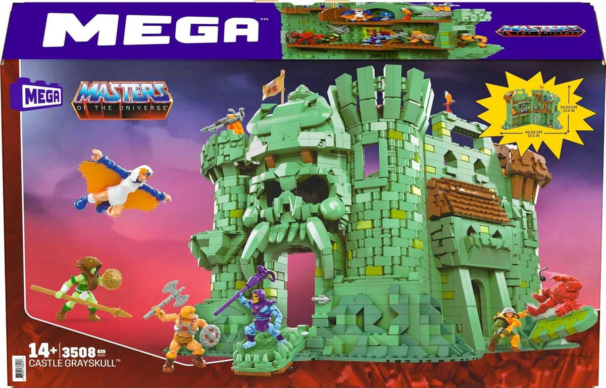 Castle Grayskull Building Set with 3508 Pieces, 6 Poseable Micro Action Figures, 13+ Inches Tall S2055