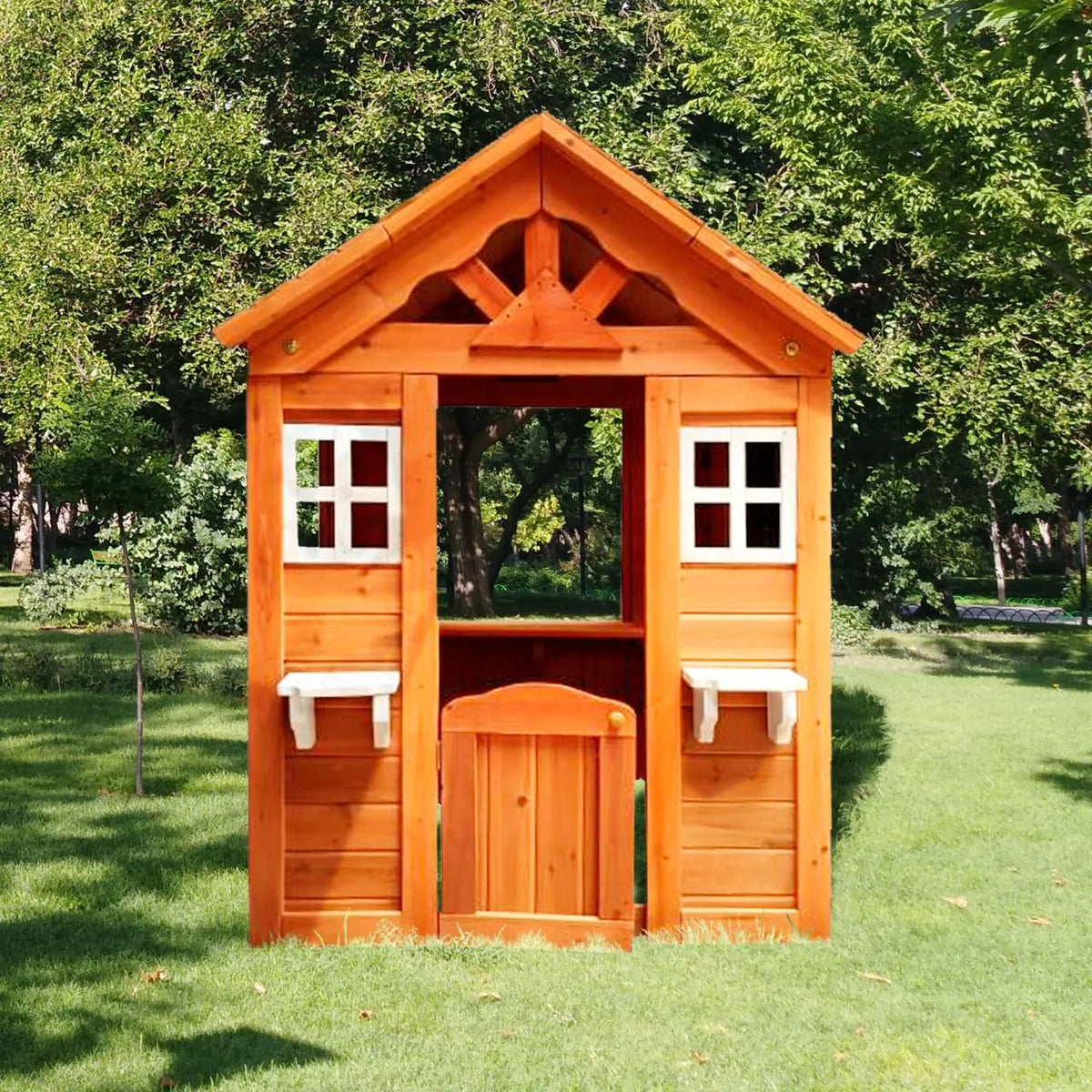 Wooden Kids Playhouse with Service Stations O72914