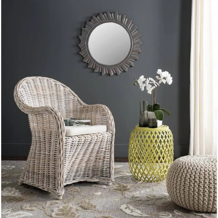 Black Wash Wicker Club Chair D439568