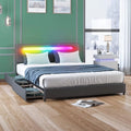 King Size Platform Bed Frame with 4 Storage Drawers D450578