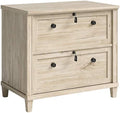 2 Drawer Wooden Lateral File Cabinet in Chalk Oak S642