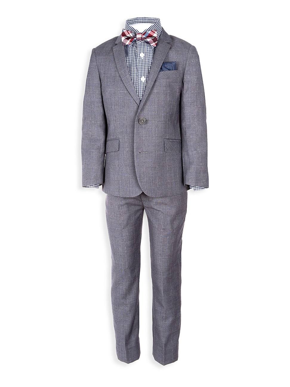Grey/Blue Yonder Check Two-Piece Boy's Suit H329