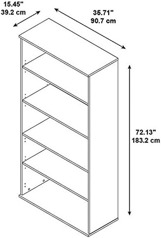 5 Shelf Bookcase in Mocha Cherry E9852