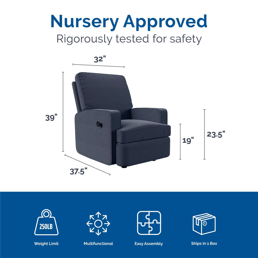 Navy Chenille Rocker Recliner Chair Q64811
