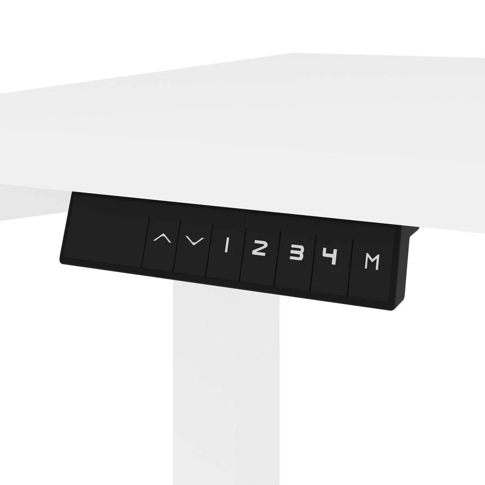 White Electric Standing Desk with Monitor Arms Y122429
