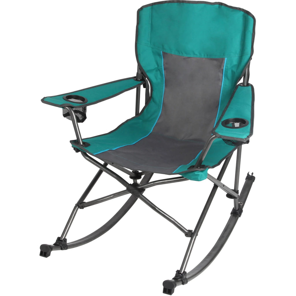 Foldable Camping Rocking Chair, Green, 300 lbs Capacity Z99725