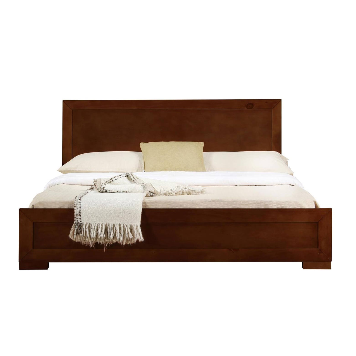 Walnut Wooden King Platform Bed F808
