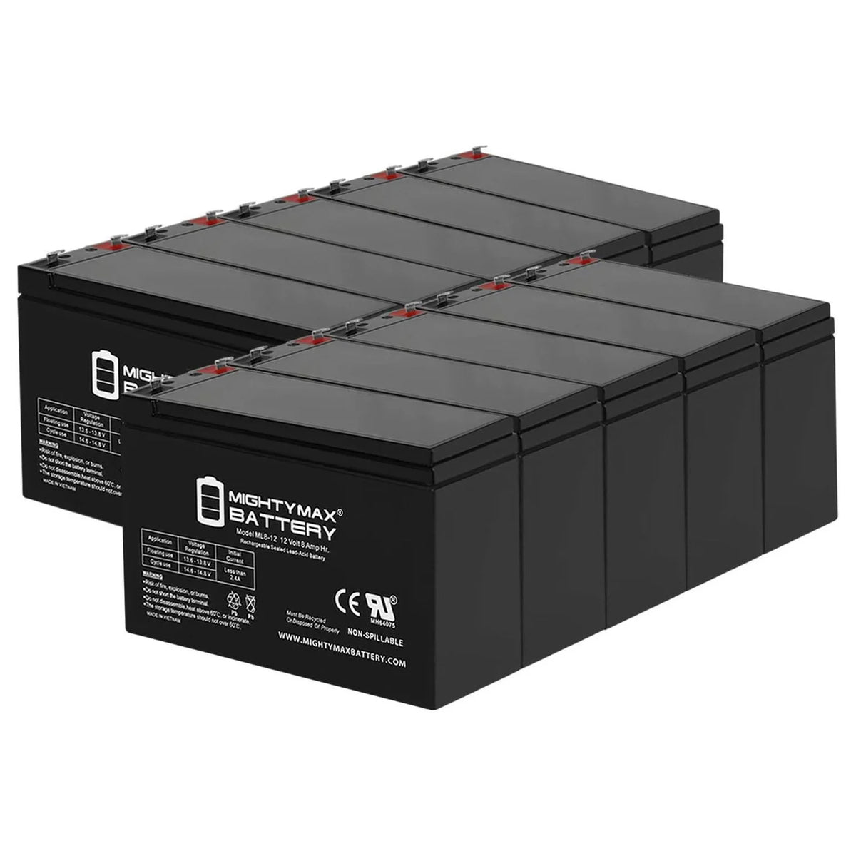 12 Volt 8 AH Rechargeable SLA AGM Battery O6644