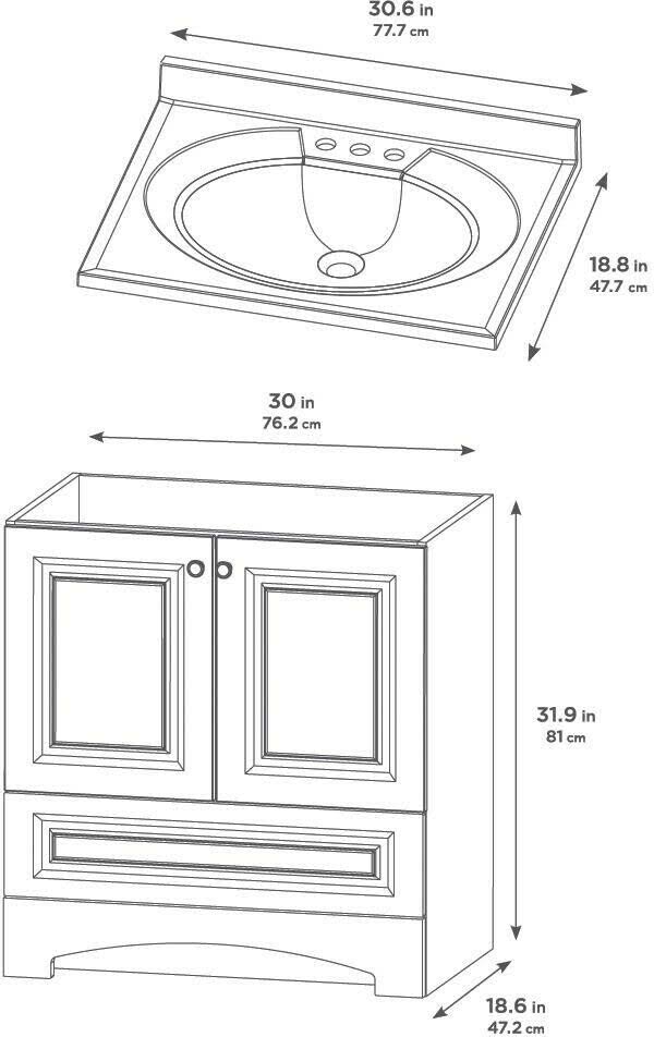 White Bath Vanity with Cultured Marble Vanity Top O325