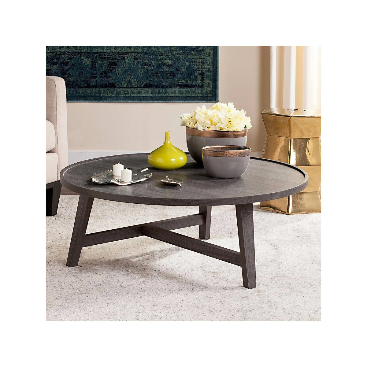 Dark Grey Retro Wood Coffee Table C305026