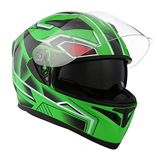 Full Face Dual Visor Motorcycle Helmet with Bluetooth Headset U44318
