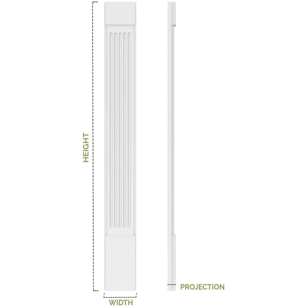 Flat Panel PVC Pilaster with Decorative Capital & Base (Pair) H6840