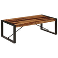 Sheesham Wood Coffee Table with Steel Legs U9907