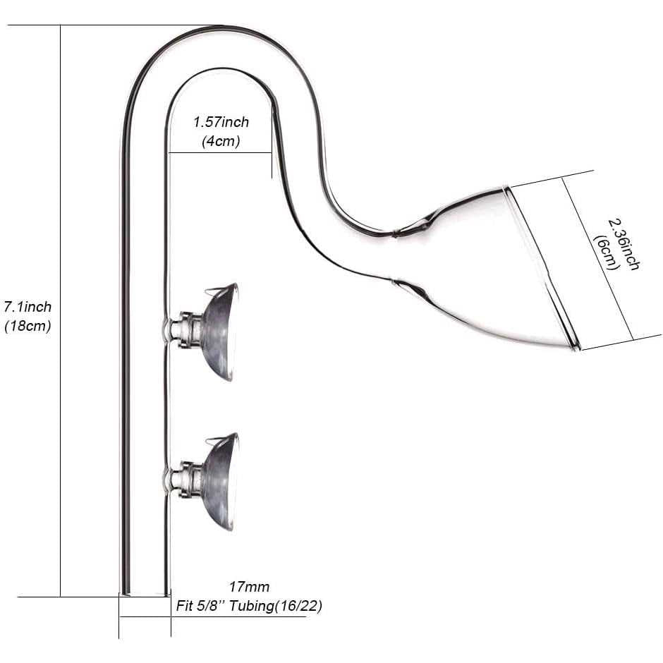 Glass Lily Pipe Set with Skimmer Inflow and Outflow I303