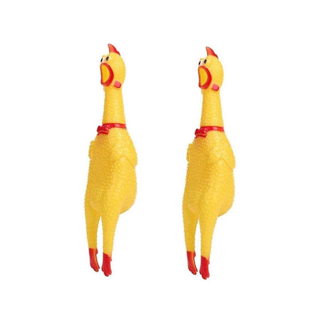 2 Pack Large Rubber Chicken Toy 12 inch K32809