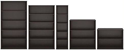 5 Shelf Bookcase in Mocha Cherry E9852