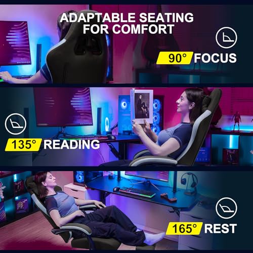 Gaming Chair with Footrest D953