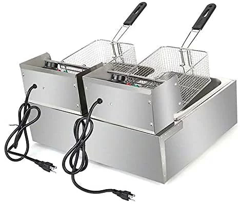 Stainless Steel Electric Deep Fryer with Basket 12.7QT F242587