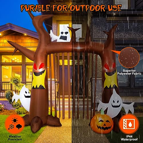 8FT Halloween Inflatable Dead Tree with Ghosts & Pumpkins K783507
