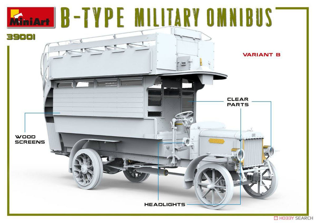 1/35 Scale B-Type Military Omnibus Model Kit W99411