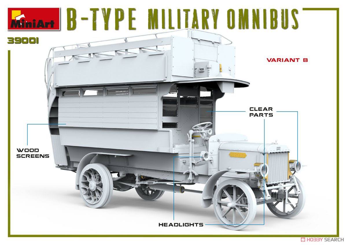 1/35 Scale B-Type Military Omnibus Model Kit W99411