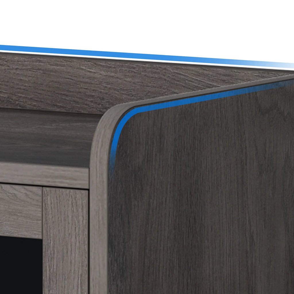 Gray Wood Acrylic Glass Sideboard Cabinet with LED Light E309238