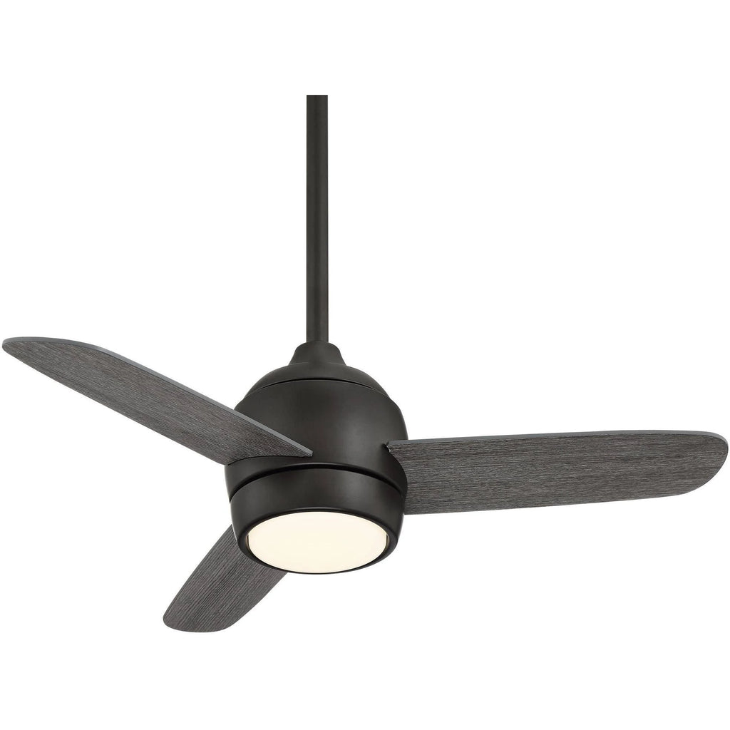 36x22 Outdoor Ceiling Fan with Light LED Dimmable Remote Oil Rubbed Bronze Gray Wood Damp Rated P272722