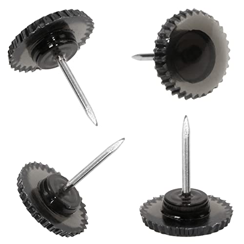 50PCS Transparent Black Flat Plastic Head Steel Point Push Pins A630
