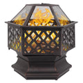 22 inch Steel Fire Pit with Flame-Retardant Mesh Lid M540