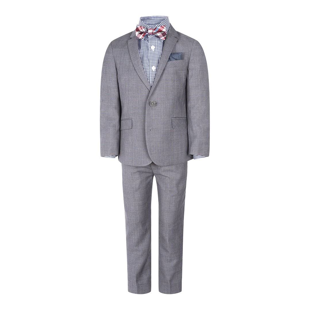 Grey/Blue Yonder Check Two-Piece Boy's Suit H329