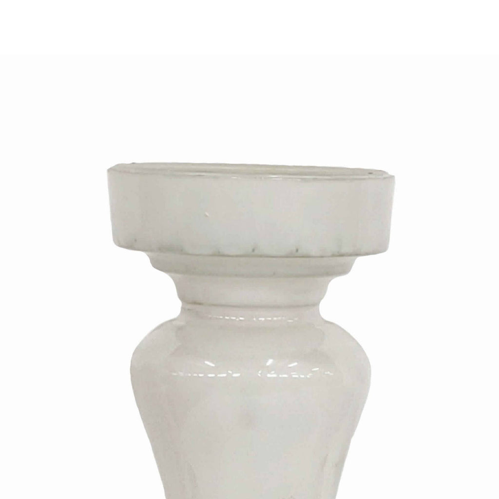 White Glass Candle Holder Set of 2 O625199