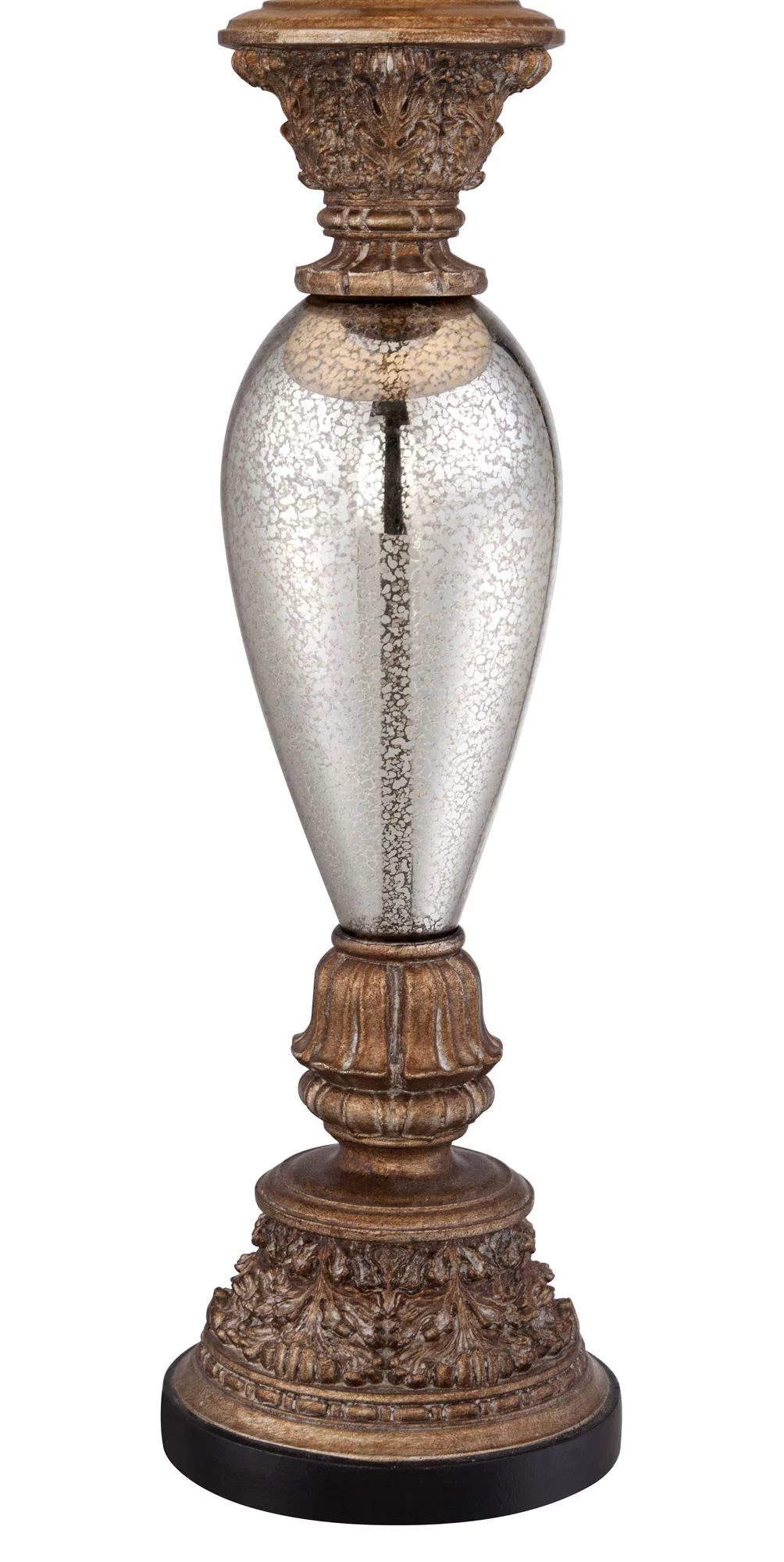 32 1/2" Tall Traditional End Table Lamp Gold Silver Mercury Glass F771