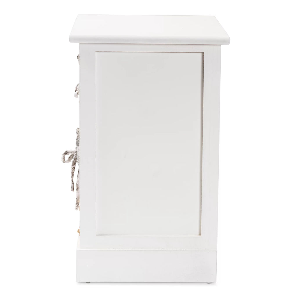 White Wood 2-Basket Storage Unit V521