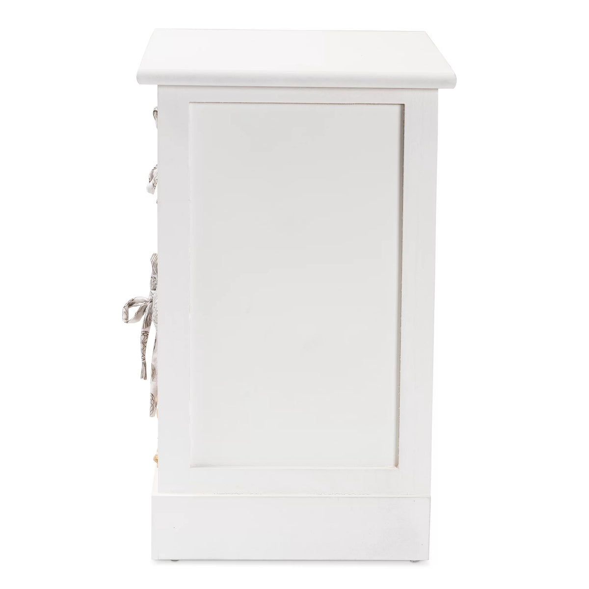 White Wood 2-Basket Storage Unit V521