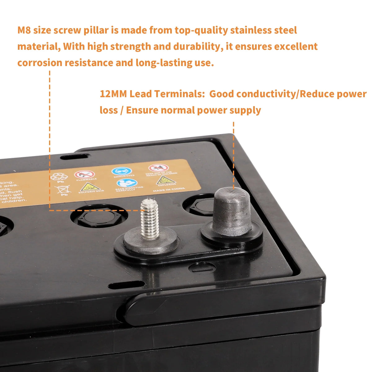 12V 105AH Dual Purpose AGM Battery, 825CCA Group 31M N321257